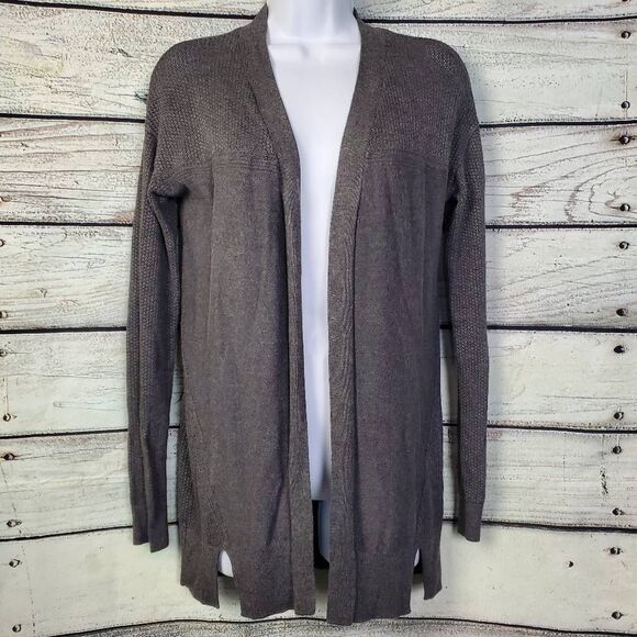 Maurices Gray Open Front Cardigan Sweater XS Lightweight Long Sleeve Pockets Cas - Picture 1 of 7